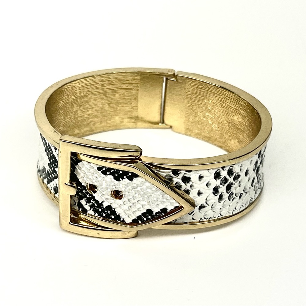 Rare Snake Belt gold tone bangle bracelet BZ 1